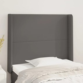 Cabeceira cama c/ abas couro artif. 83x16x118/128 cm cinzento