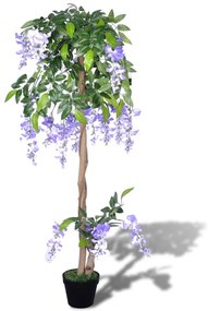241364 vidaXL Glicínia artificial com vaso 120 cm