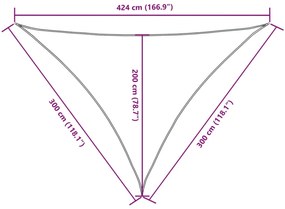 Para-sol est. vela tecido oxford triangular 3x3x4,24m antracite