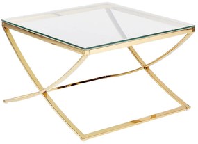 Mesa de centro com tampo de vidro dourada RINGGOLD Beliani