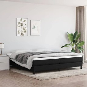vidaXL Estrutura de cama com molas 200x200 cm tecido preto