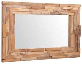 Espelho decorativo em teca 90x60 cm retangular