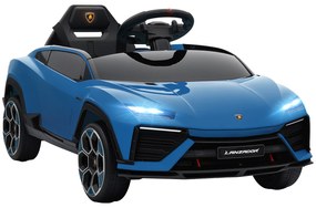 AIYAPLAY Carro Elétrico para Crianças 12V com Motor Duplo Rodas com Suspensão Faróis Música USB 101,5x49x43 cm Azul | Aosom Portugal