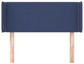 Cabeceira de cama c/ abas tecido 103x16x78/88 cm azul