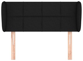 Cabeceira de cama c/ abas tecido 103x23x78/88 cm preto