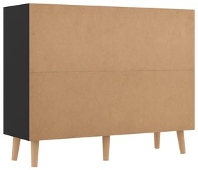 Aparador 90x30x72 cm derivados de madeira preto brilhante