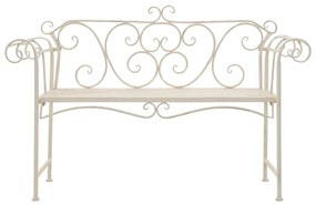 Banco de jardim 132 cm metal antigo branco