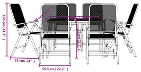 7 pcs conjunto de jantar para jardim rede de metal antracite