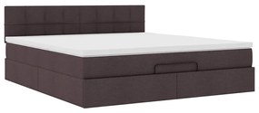 Estrutura de cama otomana com colchão 180x200cm castanho escuro
