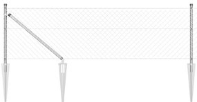 Conjunto de Postes de Cerca Prateado 0.4 x 10 m Aço galvanizado