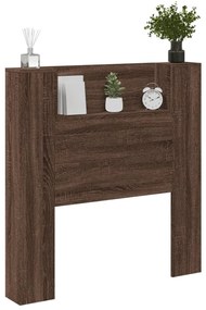 Armário cabeceira luzes LED 100x16,5x103,5 cm carvalho castanho