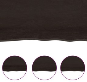 Tampo de mesa 160x50x(2-4) cm carvalho tratado castanho-escuro