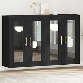 vidaXL Armários Suspensos 2 peças Carvalho Preto 69,5 x 34 x 90 cm em Madeira Engenharia