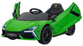 Carro elétrico para Crianças Lamborghini Revuelto 12V 4x4 Rodas Espuma EVA, Assento couro ecológico Verde