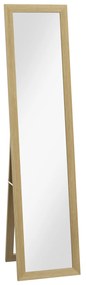 Espelho de Pé 37x155 cm Espelho de Corpo Inteiro Espelho de Parede Retangular com Estrutura de Madeira Cor Madeira
