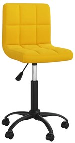 vidaXL Cadeira de jantar giratória veludo amarelo mostarda