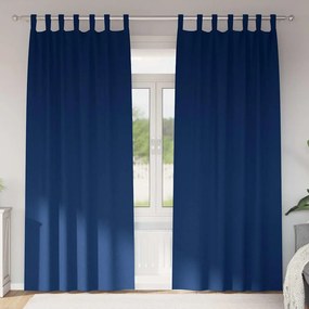 vidaXL Cortinas Blackout com Argolas 2 pcs Azul Escuro 245 x 140 cm