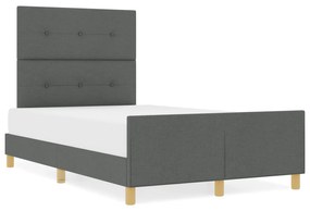 Cama vidaXL Cinza Escuro 120x190 cm Tecido
