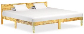 Estrutura de cama madeira recuperada maciça 200x200 cm
