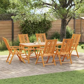 vidaXL Conjunto de Jantar para Jardim 7 pcs Castanho 200 x 90 x 74 cm