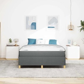 Cama Box Cinza Escuro e Branco e Cinza Escuro 140 x 190 cm