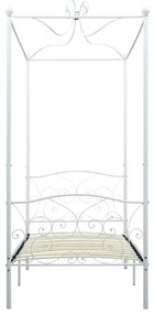 Estrutura de cama com dossel metal branco 90x200 cm