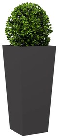 Vaso/floreira de jardim 2 pcs 35x35x75 cm aço preto