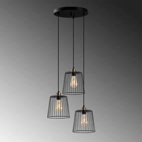 Candeeiro Chandelier Pirlo – Preto Antigo – 50 x 50 x 114 cm