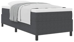 Cama Box Spring com colchão cinza escuro, 80 x 200 cm, tecido de cordu