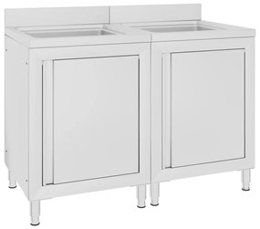 vidaXL Armários c/ lava-louça cozinha com. 2pcs 60x60x96cm aço inoxid.