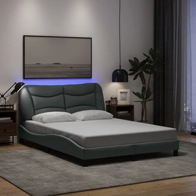 Estrutura de cama com LED sem colchão 120x200 cm tecido