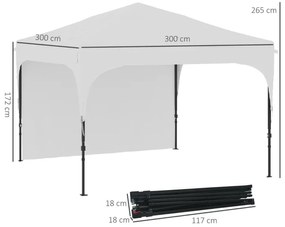 Tenda Dobrável com Altura Ajustável com 1 Parede Lateral - 3x3m