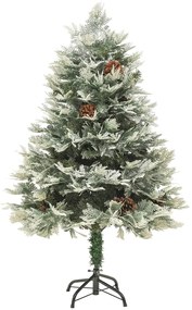 Árvore de Natal com pinhas pré-iluminada 150 cm PVC e PE verde