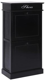 vidaXL Sapateira 50x28x98 cm madeira de paulownia preto