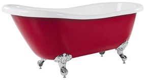 Banheira autónoma em acrílico vermelho 170 x 76 cm CAYMAN Beliani