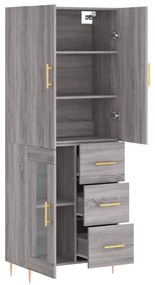 Armário alto 69,5x34x180 cm derivados de madeira sonoma cinza