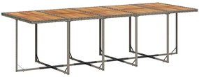 11 pcs conjunto jantar p/ jardim c/ almofadões vime PE cinzento