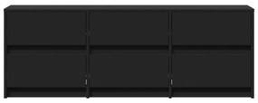 Móvel de TV com luzes LED derivados de madeira preto