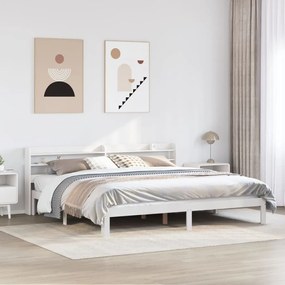Estrutura de cama c/ cabeceira sem colchão 180x200 cm branco