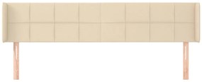 Cabeceira de cama c/ abas tecido 183x16x78/88 cm creme