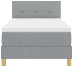 Cama Box Spring com Colchão Cinza Claro 90x200 cm Tecido