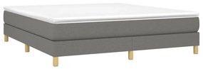 Estrutura de cama sem colchão 160x200 cm tecido cinzento-escuro