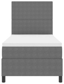 Cama Box Spring com Colchão Cinza Claro 80x200 cm Tecido de corduroy