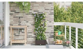 Jardineiras de Jardim 1 pc Castanho 40 x 40 x 126 cm Plástico