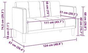 Sofá-luvas 111 cm veludo cinzento-escuro