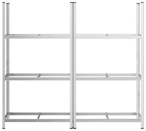 Prateleiras pneus de 3 camadas 2 unid 110x40x200cm aço prateado