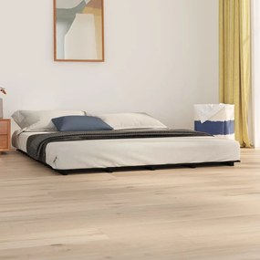 vidaXL Estrutura de cama 160x200 cm madeira de pinho maciça preto