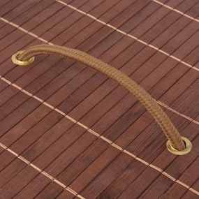 Cesto retangular para roupa suja bambu castanho