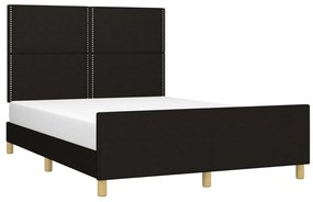 Estrutura de cama sem colchão 140x200 cm tecido preto