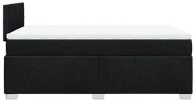 Cama boxspring com colchão 120x190 cm tecido preto